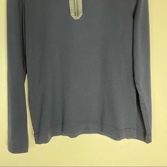 Banana Republic T-shirt Sweater Sweatshirt Luxury Touch Medium Zip Blue Long S - Picture 4 of 10